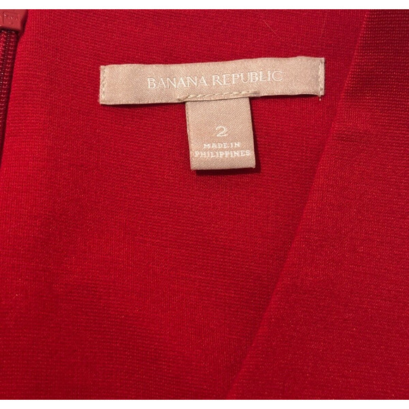 Banana Republic Saucy Red Bodycon Deep V Neck Sleeveless Dress Size 2 - Picture 7 of 9